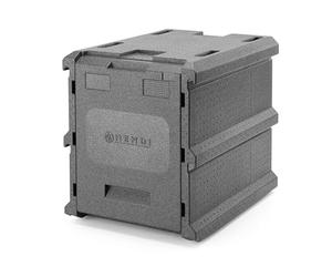 HENDI Caisse Isotherme Professionnelle pour le Transport d’Aliments Chauds et Froids, Conteneur Thermique avec Fermeture Frontale et 9 Glissières pour Bacs 600x400mm, Empilable, 540x700x(H)640mm, EPP