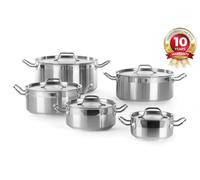 HENDI Casserole, basse - avec couvercle, Profi Line, 1,5L, ⌀160x(H)75mm