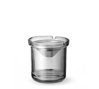 HENDI Cendrier en verre, avec couvercle amovible en acier en forme d'entonnoir, 3 fentes pour cigarettes, coupe-vent, pour usage intérieur et extérieur, grande capacité : 0,7L, ø98x(H)99mm