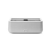 HENDI Chafing dish électrique, UNIQ, chauffe-plats, récipient chauffant, réchaud pour buffet, au bain marie, 12,5L, 220V, 700W, 607x402x(H)245mm, verre trempé, inox, Alu, PP, blanc