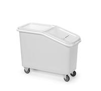 HENDI Chariot à ingrédients mobile, AmerBox, bacs roulants pour le stockage et le transport d'ingrédients secs, farine, sucre, sel, céréales, riz, 62L, 345x720x(H)570mm, blanc, polypropylene