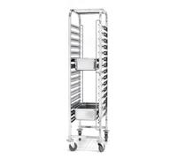 HENDI Chariot de débarrassage de Plateaux, 15 x GN 1/1, Charge maximale 150 kg, 440x610x(H) 1710mm, Acier Inoxydable