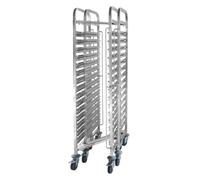 HENDI Chariot de débarrassage de Plateaux, 15 x GN 1/1, Charge maximale 150 kg, 445x610x(H) 1710mm, Acier Inoxydable