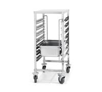 HENDI Chariot de débarrassage de Plateaux avec Plan de Travail, 7 x GN 1/1, Charge maximale 70 kg, 445x615x(H) 945mm, Acier Inoxydable