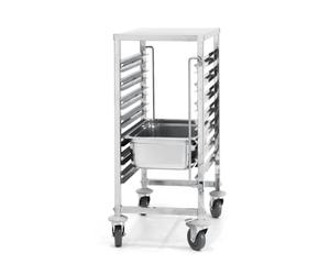 HENDI Chariot de débarrassage de Plateaux avec Plan de Travail, 7 x GN 1/1, Charge maximale 70 kg, 445x615x(H) 945mm, Acier Inoxydable