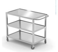 HENDI Chariot de service soudé 3 plateaux inox 800x500x850