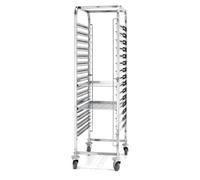 HENDI Chariot pâtissier 600x400 mm, 15 Niveaux, Charge maximale 150 kg, 515x680x(H) 1710mm, Acier Inoxydable