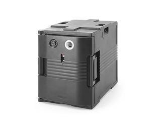 HENDI Conteneur isotherme frontal avec chauffage électrique pour bacs GN 1/1, AmerBox, jusqu’à 68°C, 220-240V, 200W, 477x680x(H)620mm, HDPE