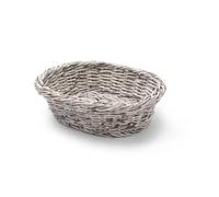 HENDI Corbeille à pain et à fruits, ovale, porte pain, panier rangement, panier a pain, à fruits, plateaux de service, présentoir pour pain, fruits, légumes, 250x190x(H)65mm, gris clair, polypropylène