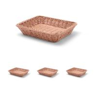 HENDI Corbeille à pain GN 1/2, porte pain, corbeille à fruits, panier rangement, panier a pain, panier, présentoir pour pain, fruits et légumes, 325x265x(H)65mm, polypropylène (Lot de 4)