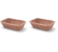 HENDI Corbeille à pain GN 1/4, porte pain, corbeille à fruits, panier rangement, panier a pain, panier, présentoir pour pain, fruits et légumes, 265x162x(H)65mm, polypropylène (Lot de 2)