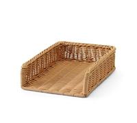 HENDI Corbeille à pain, panier pour présenter et stocker le pain, renforcée avec un cadre en acier inoxydable, panier d'exposition, porte pain, 395x295x(H)105mm, polyrattan