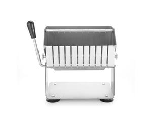 HENDI Coupe-saucisses, manuel, coupe 11 tranches, nettoyage facile, pied stabile grâce aux ventouses, 275x170x(H)235mm, acier inoxydable