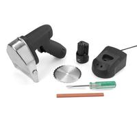 HENDI Couteau à kebab électrique sans fil, coupe réglable 0-8mm, 2600 RPM, 2 batteries 2000mAh, 80W, 60kg/h, trancheuse à viande Turc Shawarma, coupe-gyro, 230V, 199x125x(H) 184mm, acier inoxydable