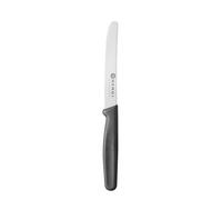 HENDI Couteau utilitaire, lame dentelée, couteau de cuisine universel, couteau de chef, couteau tout usage, 211x20x(H)10mm, inox, polypropylène, noir