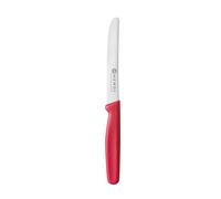 HENDI Couteau utilitaire, lame dentelée, couteau de cuisine universel, couteau de chef, couteau tout usage, 211x20x(H)10mm, inox, polypropylène, rouge
