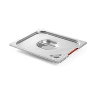 HENDI Couvercle Gastronorm, avec bord en silicone, évidements, soupape de purge, fermeture hermétique, convient pour chafing dishes, bain-marie, fours, congélateurs, GN1/2, 325 x 265 mm, acier