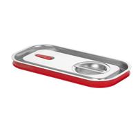 HENDI Couvercle pour récipient, bac, GN 1/3, avec bord en silicone et valve de décompression d'air, fermeture hermétique, résistance thermique de -40° à 300°C, 325x176mm, acier inoxydable