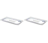 HENDI Couvercles gastronormes à fermeture hermétique - PP - GN 1/2 - Transparent - 325x265 mm (Lot de 2)