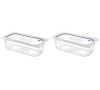 HENDI Couvercles gastronormes à fermeture hermétique - PP - GN 1/3 - Transparent - 325x176 mm (Lot de 2)