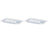 HENDI Couvercles gastronormes à fermeture hermétique - PP - GN 1/4 - Transparent - 265x162 mm (Lot de 2)
