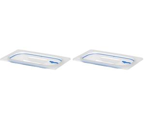 HENDI Couvercles gastronormes à fermeture hermétique - PP - GN 1/4 - Transparent - 265x162 mm (Lot de 2)
