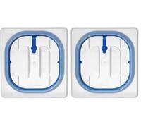 HENDI Couvercles gastronormes à fermeture hermétique - PP - GN 1/6 - Transparent - 176x162 mm (Lot de 2)