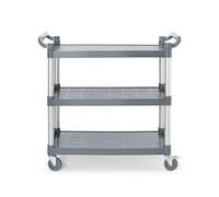 HENDI Desserte AmerBox Grand 3 étages - 4 roulettes pivotantes - 2 Freins - Charge maximale par étagère : 50 kg - Chariot de Cuisine - Chariot de Cuisine - 1010 x 500 x (H) 960 mm - Polypropylène