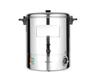 HENDI Distributeur de Boissons Chaudes Électrique, Simple Paroi, Marmite/Bouilloire à Vin Chaud, 30-110°C, 28L, 230V/2200W, Ø520x(H)500mm, Inox