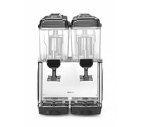 HENDI Distributeur de jus réfrigéré 2x12L, Arktic, système de mélange magnétique, 0-10°C, 230V, 370W, 485x415x(H)645mm, noir, ABS et Tritan
