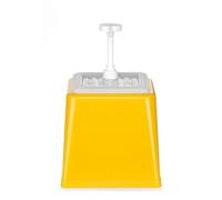 HENDI Distributeur de sauces avec pompe, distributeur de condiments, réutilisable, sans BPA, distributeur à pompe, capacité: 2.5 L, dosage: 20 ml, 230x210x(H)327mm, jaune, ABS, polypropylène