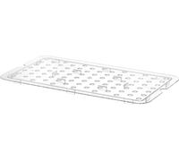 HENDI Égouttoir perforé pour récipients Gastronorm en polycarbonate, Profi Line, GN 1/2, Transparent, 265x206mm