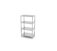 HENDI Etagère de rangement, étagère de cuisine, rayonnage, à 4 niveaux, vissée, avec pieds réglables en hauteur, max. 70 kg par étagère, auto-montage, 1000x600x(H)1800 mm, acier inoxydable