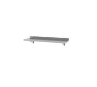HENDI Etagère murale, étagère de cuisine, soudée, avec 2 supports en acier pour le montage mural, le dosseret de 30mm, charge maximale 25 kg/m², acier inoxydable AISI 430, 1000x300x(H)250mm