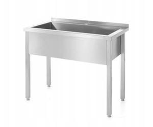 HENDI Evier de cuisine, simple, rectangulaire, profondeur: 300mm, soudée, pieds réglables, ouverture de ø30mm pour le robinet, évacuation de ø52 mm, évier industriel, 800x700x(H)850mm, inox