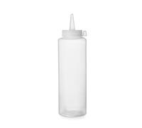 HENDI Flacon distributeur, bouteille à condiments et à sauces, réutilisable, recipient à presser, ketchup, moutarde, huile d'olive, vinaigrettes, mousses, 0,7L, ø70x(H)240mm, transparent, PE, PP