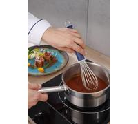 HENDI Fouet de cuisine en inox avec poignée ergonomique en polypropylène noir et vert, fouet français à main, ustensile de pâtisserie, 8 fils rigide de 2mm, longueur totale 415mm