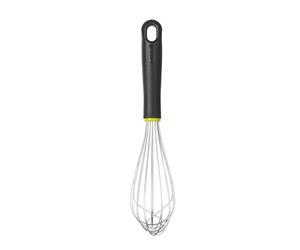 HENDI Fouet de cuisine en inox avec poignée ergonomique en polypropylène noir et vert, fouet français à main, ustensile de pâtisserie, 8 fils rigide de 2mm, longueur totale 320mm