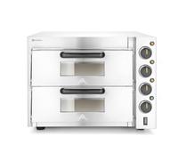 HENDI Four à pizza compact, 2 chambres, 50/350 ˚C, 230V/3000W, 580x560x(H)435mm, Argent