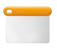 HENDI Grattoir à pâte, flexible, poignée en silicone, spatule à pizza, ustensile de cuisine multifonction, raclette/hachoir coupe pate boulangerie, pâtisserie, pizza, 130x95x(H)13mm, inox, orange