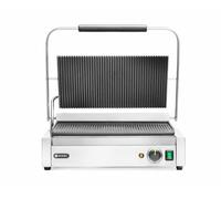 HENDI Plancha électrique de contact XL, grill à sandwich, presses à Panini & Toast, température max. 300°C, 230V, 2700 W, 25 kg, 548x415x(H)210 mm, grills en fonte émaillés et acier inoxydable