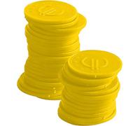 Hendi – Jetons réutilisables, 100 pièces, ø25 mm, plastique ABS, impression symbole euro, jaune