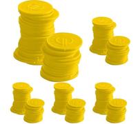 HENDI Jetons, 100 pièces, impression des symboles de l'euro, réutilisables, ø25mm, plastique ABS, jaune (Lot de 5)