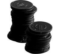 HENDI Jetons, 100 pièces, impression des symboles de l'euro, réutilisables, ø25mm, plastique ABS, noir