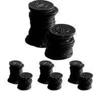 HENDI Jetons, 100 pièces, impression des symboles de l'euro, réutilisables, ø25mm, plastique ABS, noir (Lot de 4)