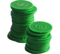 HENDI Jetons, 100 pièces, impression des symboles de l'euro, réutilisables, ø25mm, plastique ABS, vert