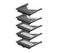 HENDI Jeu de 5 lames interchangeables pour mandoline en V HENDI 222614 - Accessoire de rechange pour râper, trancher et émincer les aliments, acier inoxydable et ABS, noir
