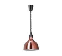 HENDI Lampe chauffante dôme réglable avec lampe infrarouge Cuivre | Pour garder au chaud les aliments, pont thermique, chauffe-plats, culot E27, 230 V/250 W, diamètre 250 x (H) 207 mm