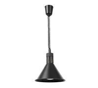 HENDI Lampe chauffante suspendue, réglable en hauteur, conique, lampe de cuisine thermique pour réchauffer les aliments, lampe infrarouge, 230V, 250W, Ø275x(H)250mm, aluminium, noir