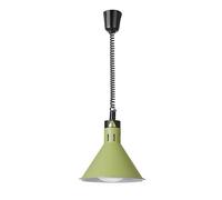 HENDI Lampe chauffante suspendue réglable en hauteur, conique, lampe thermique infrarouge pour cuisine et maintien des aliments au chaud, 230V, 250W, ø275x(H)250mm, aluminium vert